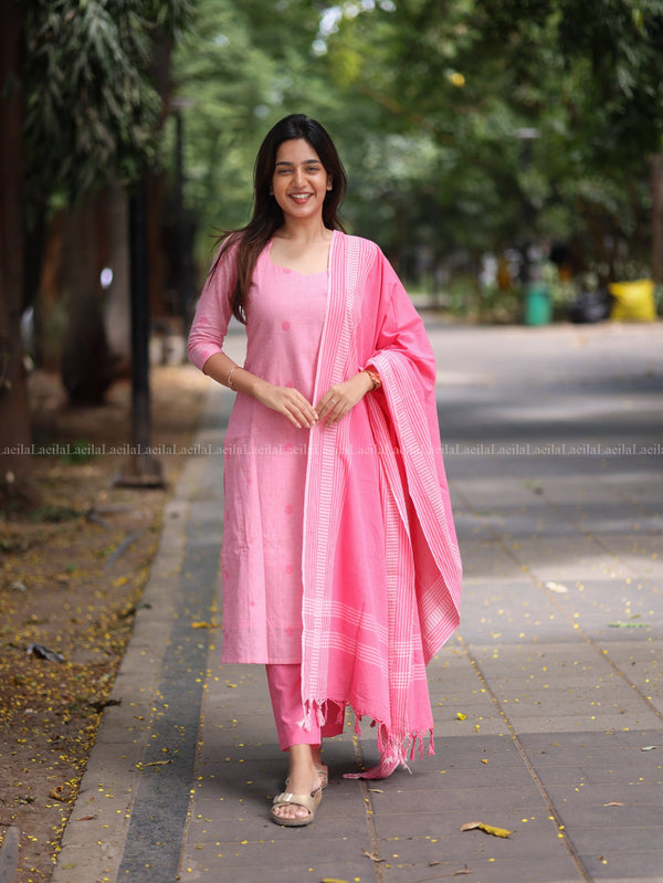 Studio Pink cotton Kadhambari set LP