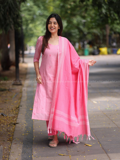 Studio Pink cotton Kadhambari set LP