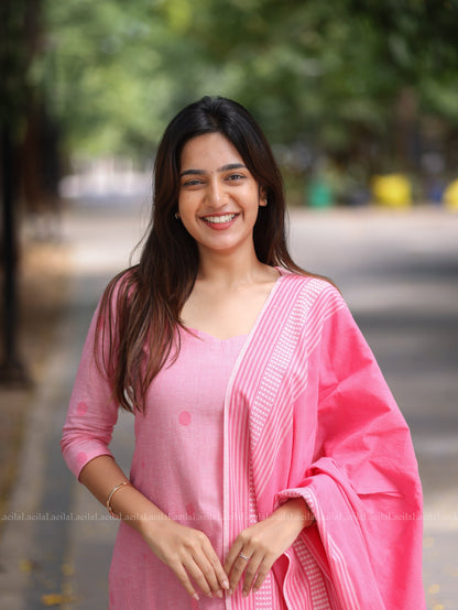 Studio Pink cotton Kadhambari set LP