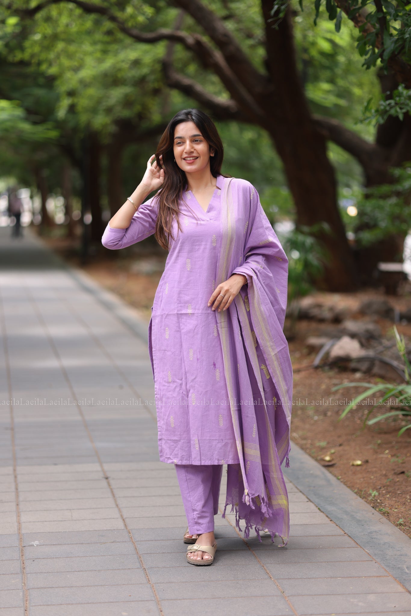 Studio Pale Purple cotton Kadhambari set