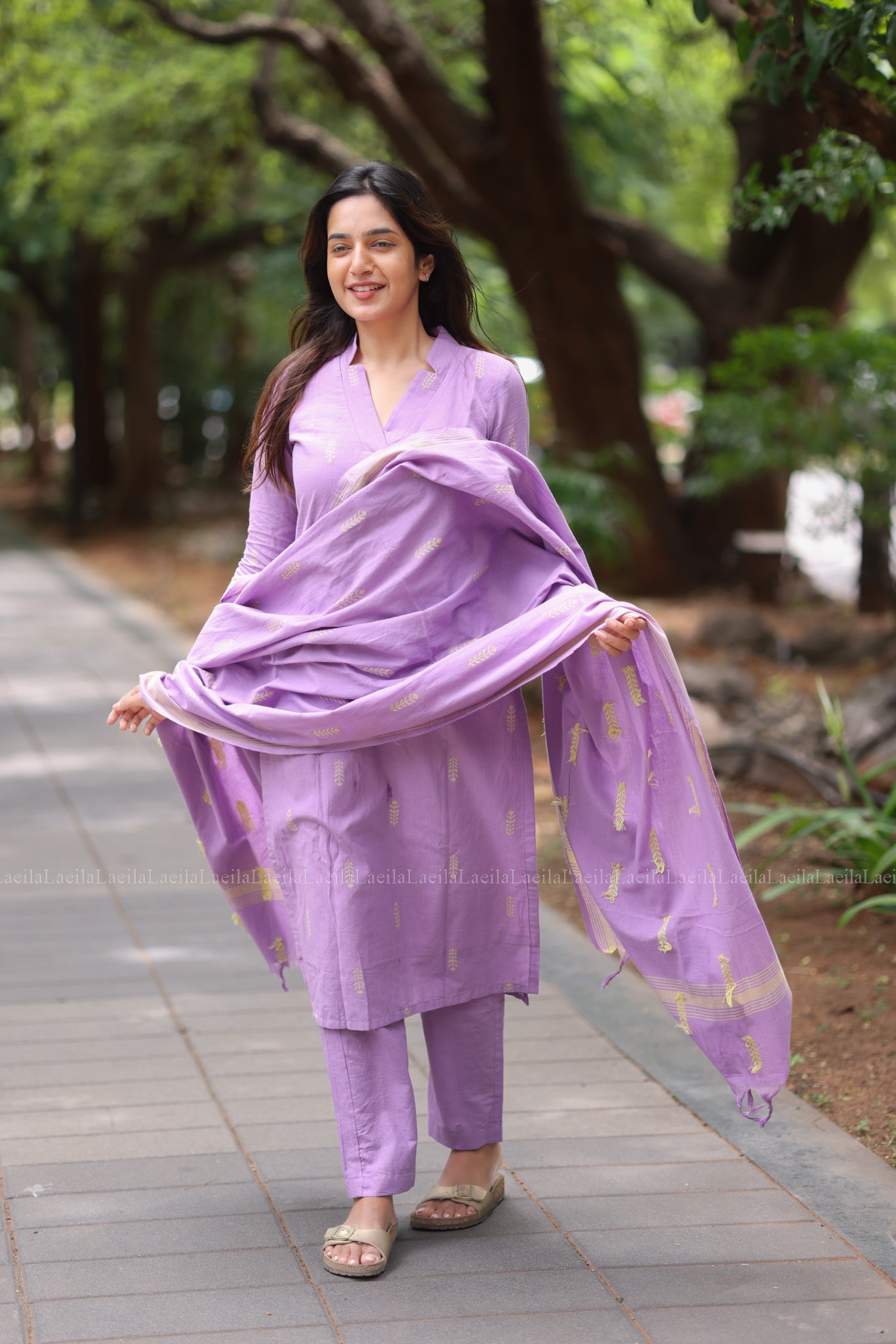 Studio Pale Purple cotton Kadhambari set