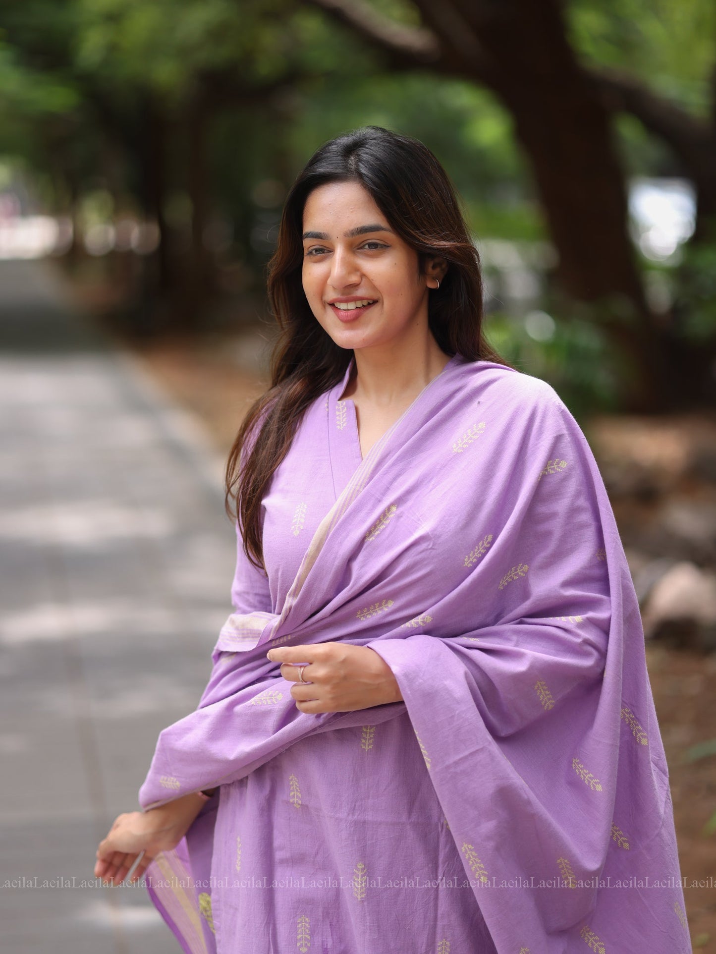 Studio Pale Purple cotton Kadhambari set