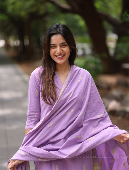 Studio Pale Purple cotton Kadhambari set