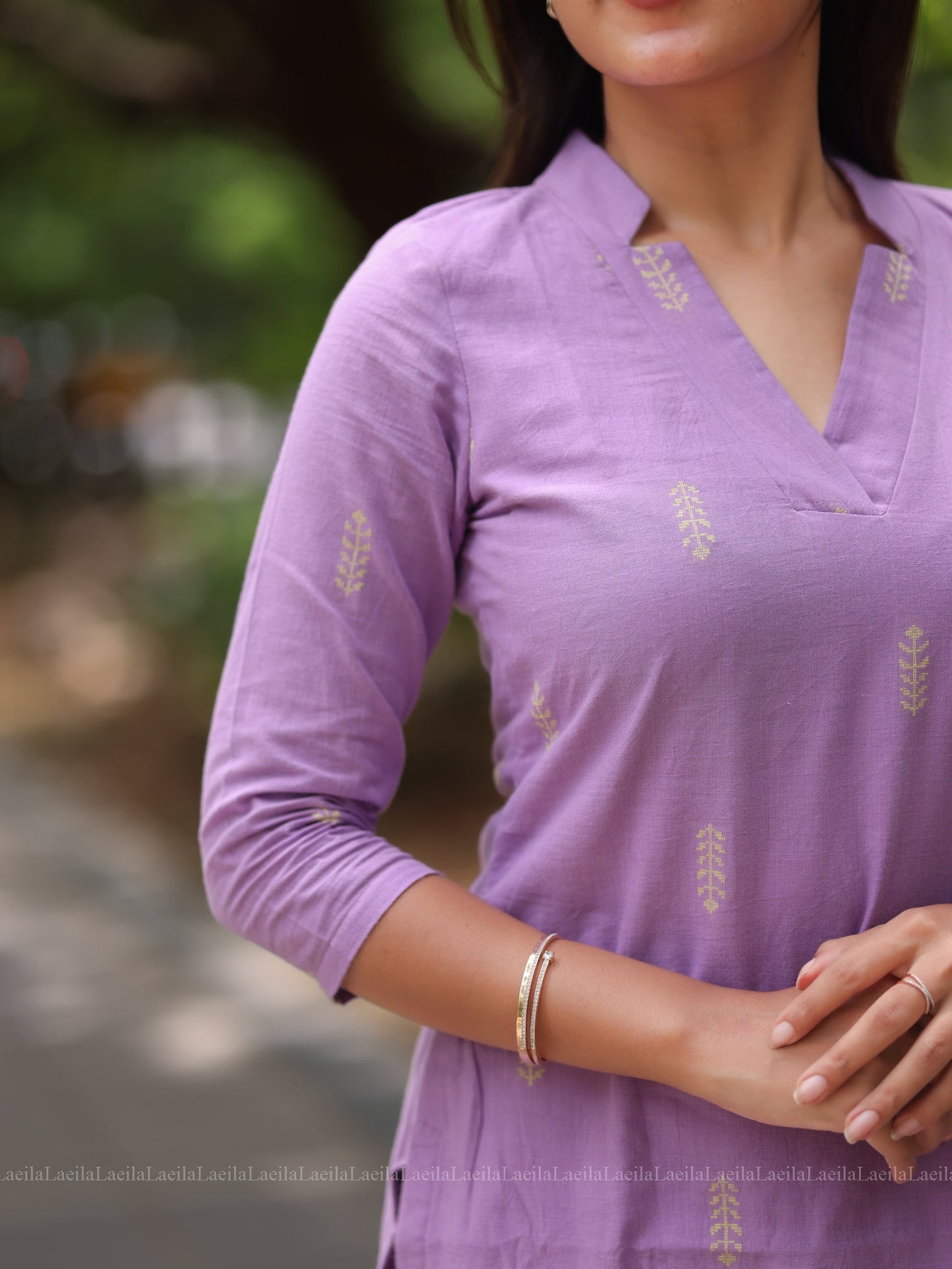 Studio Pale Purple cotton Kadhambari set