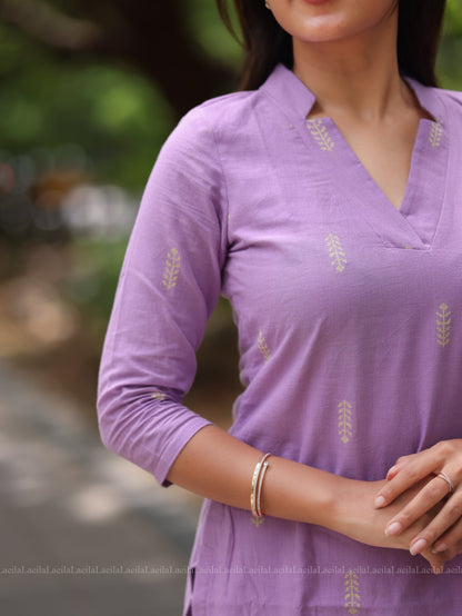 Studio Pale Purple cotton Kadhambari set