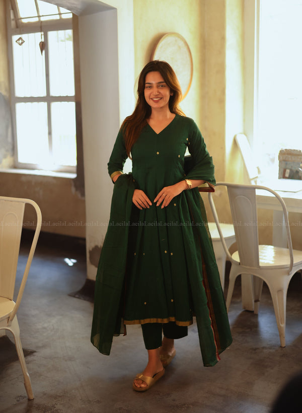 Studio Dark Green Malar Narayanpet Salwar Set