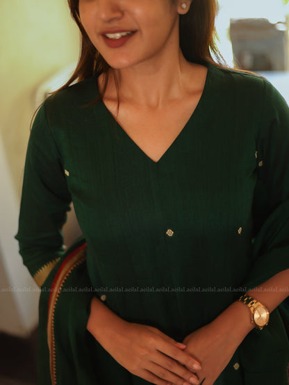 Studio Dark Green Malar Narayanpet Salwar Set