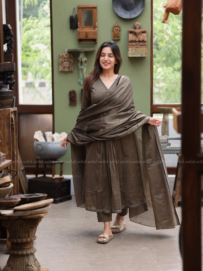 Studio Antique Olive Malar Narayanpet Salwar Set