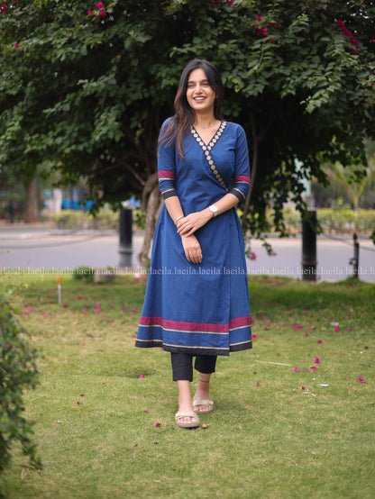 Studio Blue Cotton Side Tie Meenakshi Kanchi top