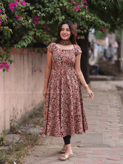 Studio  Maroon Anarkali Top & Dupatta Set