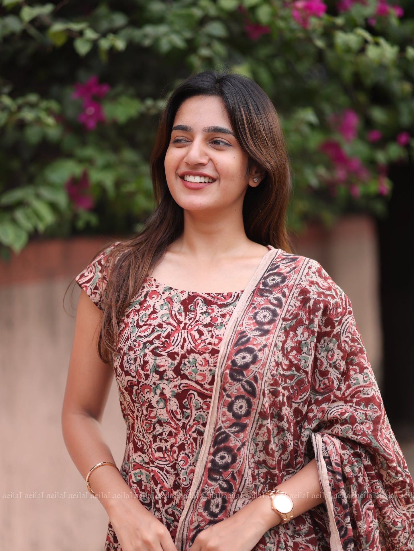 Studio  Maroon Anarkali Top & Dupatta Set