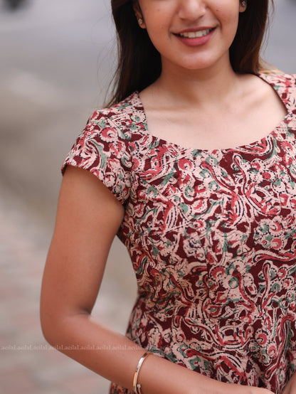 Studio  Maroon Anarkali Top & Dupatta Set