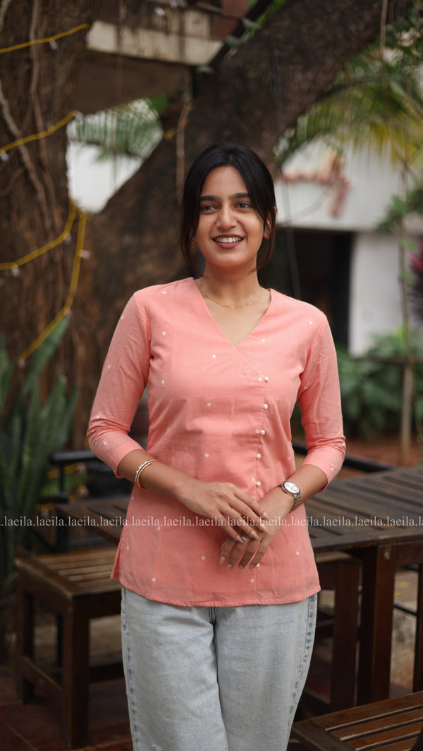 Studio Peach Cotton Short Top