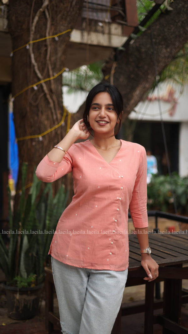 Studio Peach Cotton Short Top