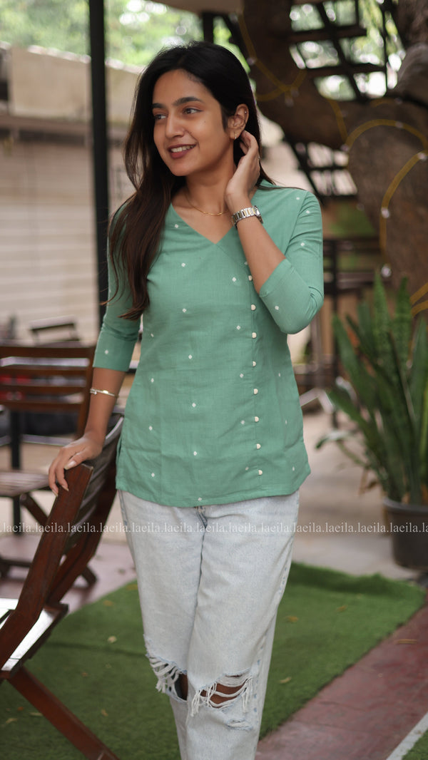 Studio Green Cotton Short Top