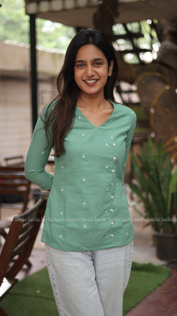 Studio Green Cotton Short Top