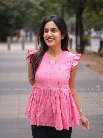 Studio Hot Pink Peplum Top
