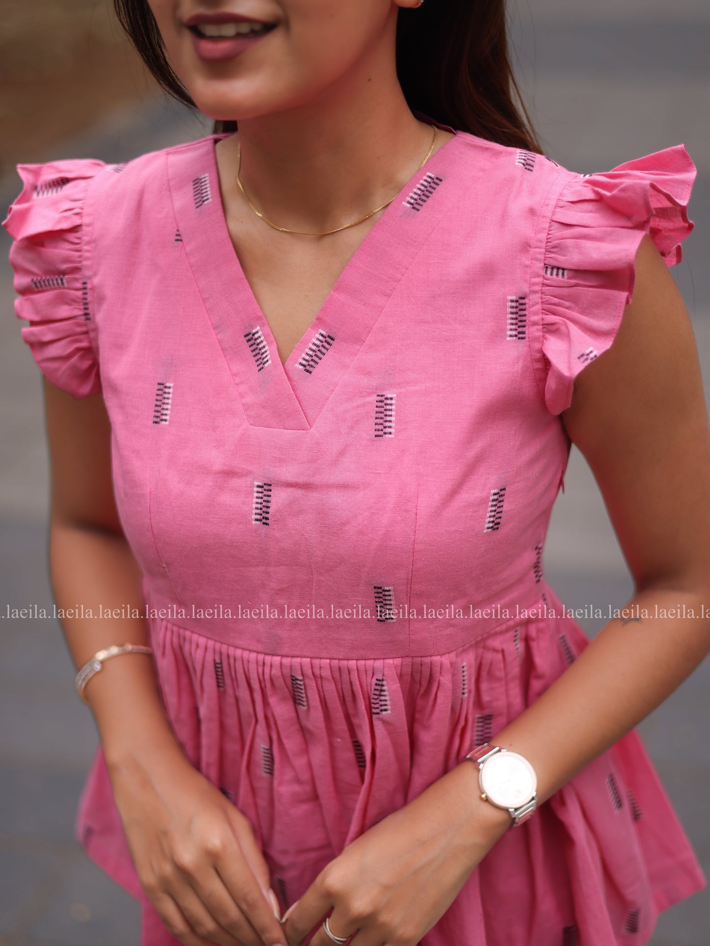 Studio Hot Pink Peplum Top
