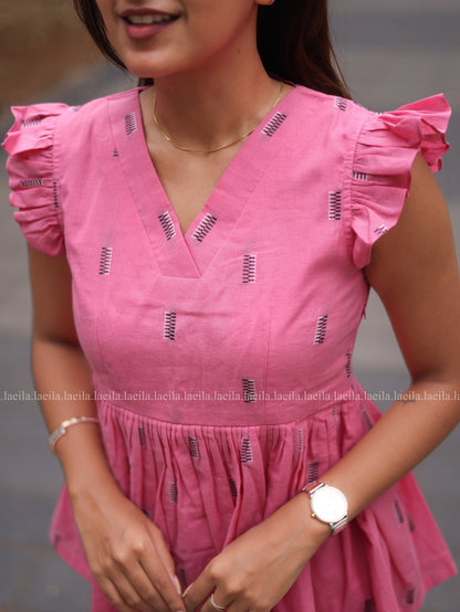 Studio Hot Pink Peplum Top