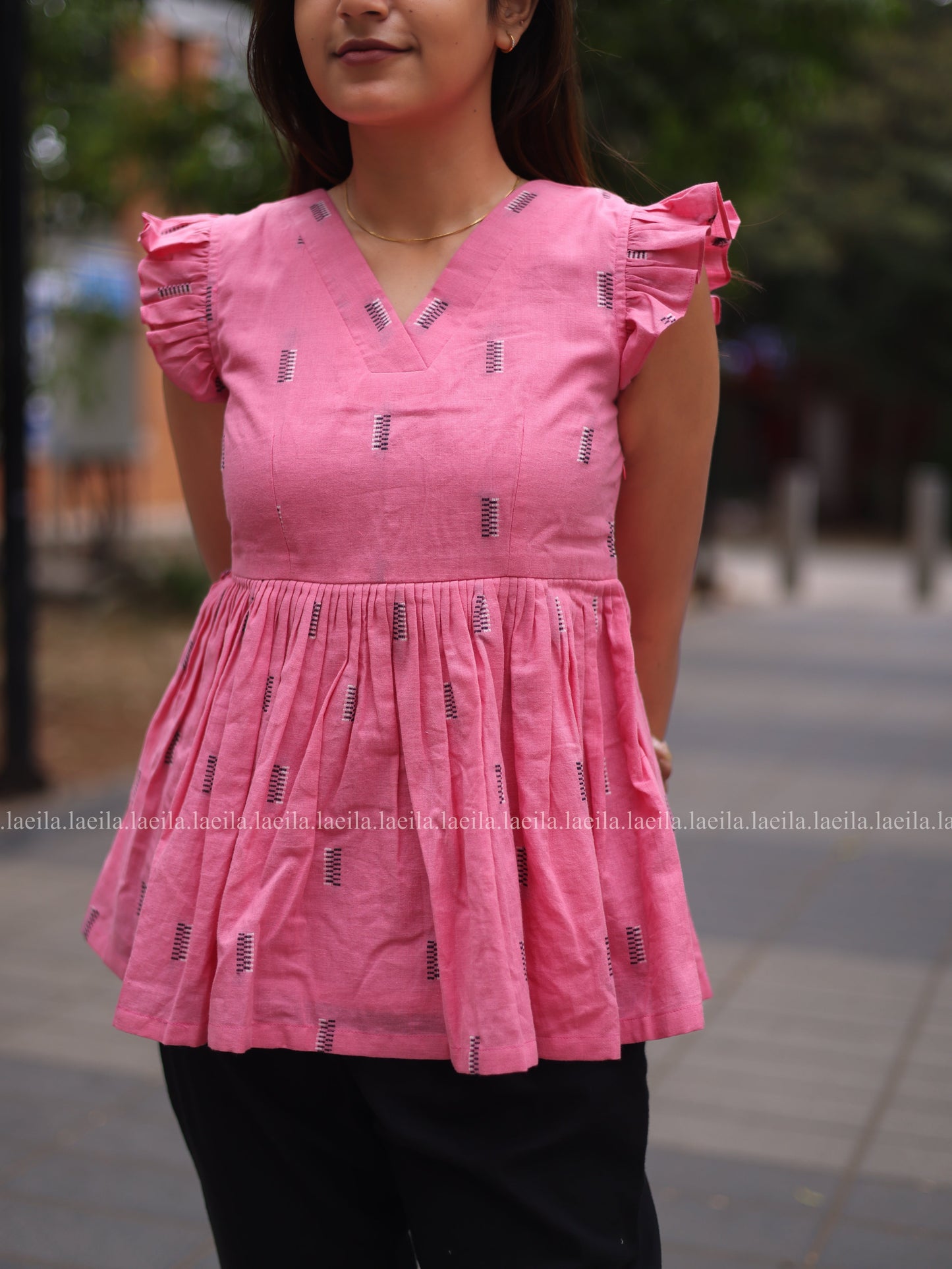 Studio Hot Pink Peplum Top