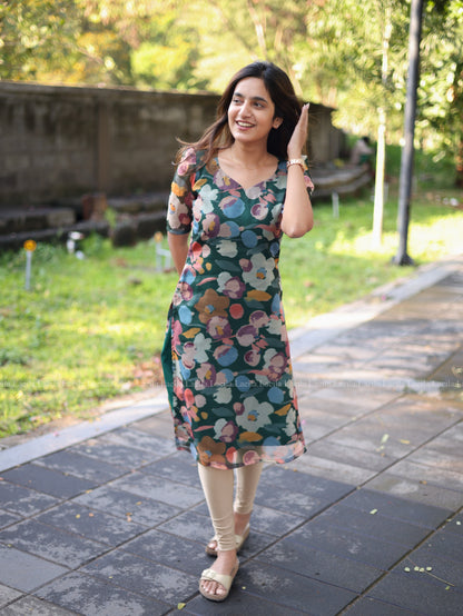 Studio Green Floral organza Top