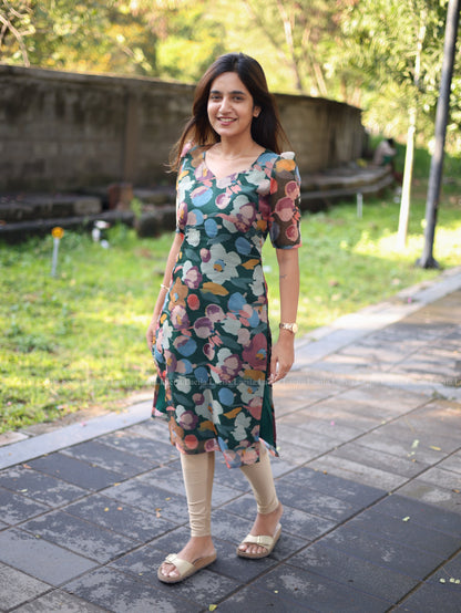 Studio Green Floral organza Top