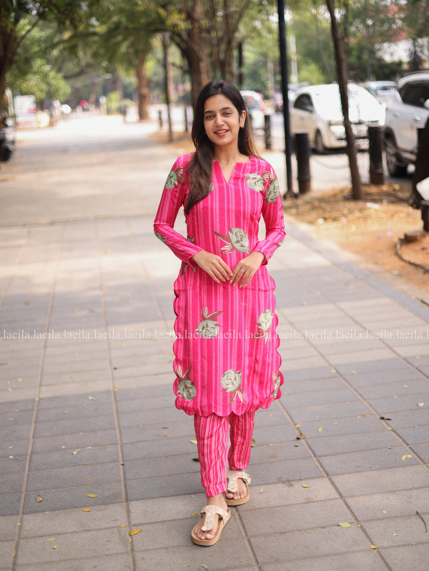 Studio Pink pure muslin Crape Co-ord Set