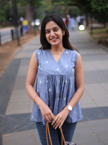 Studio Blue arrow A line denim top