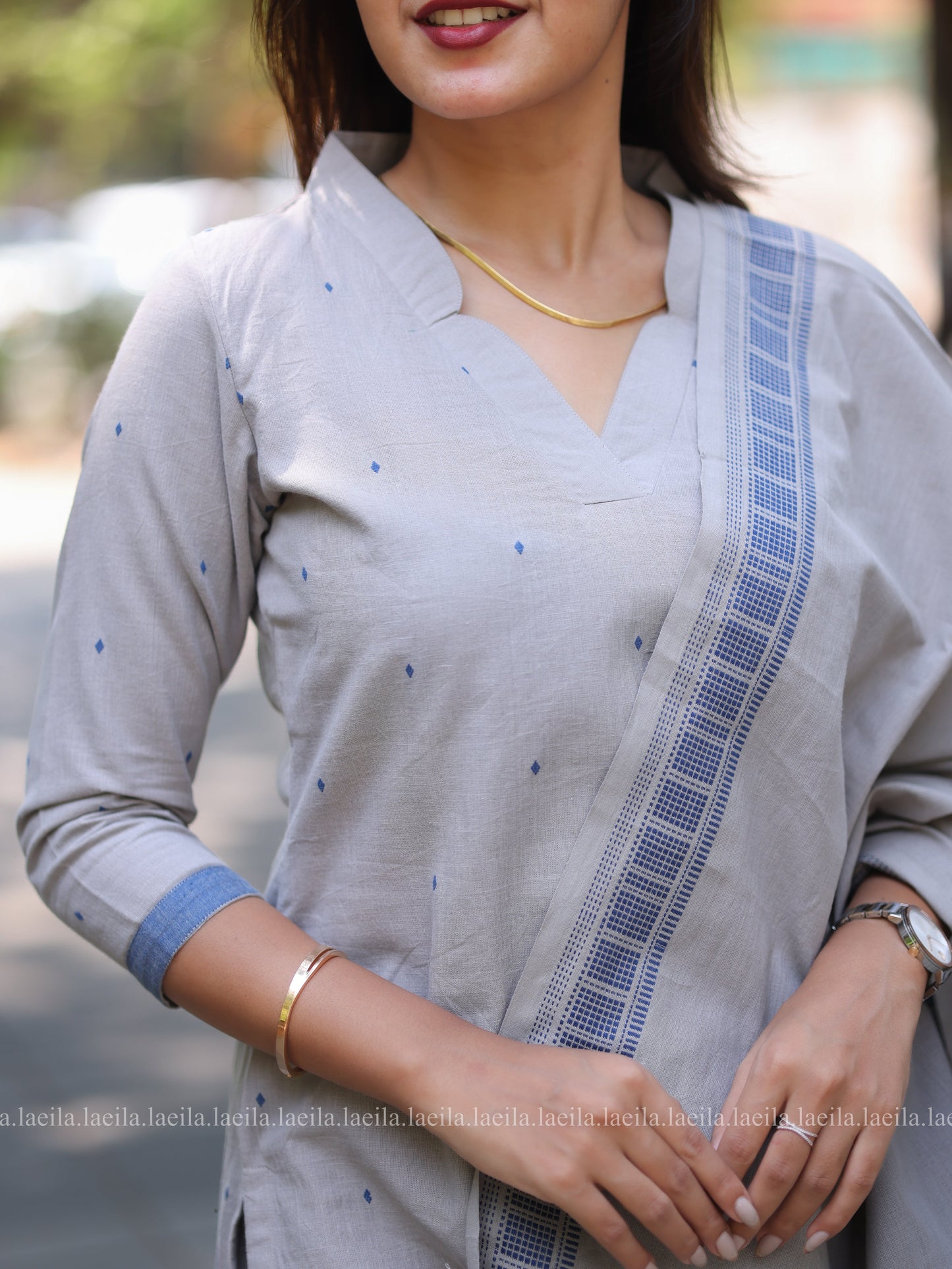 Studio Grey with Blue Kadhambari set