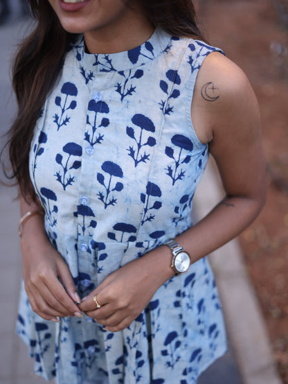 Studio Blue indico peplum top