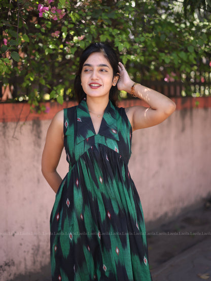 Studio Green Ikkat Alia Cut Kurta Top