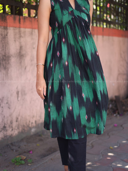 Studio Green Ikkat Alia Cut Kurta Top