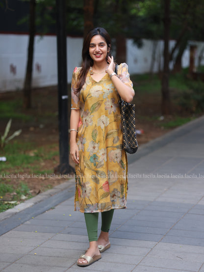 Studio Mustard Floral Organza Top