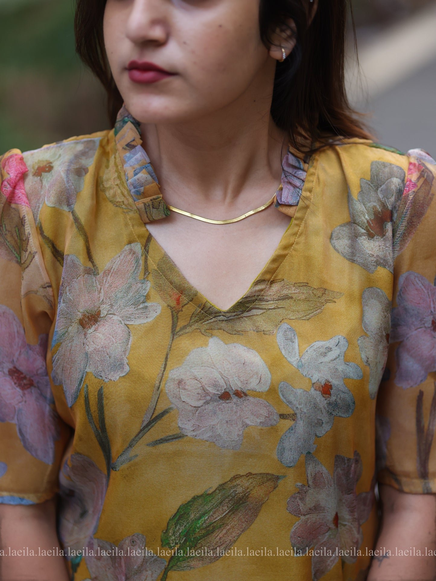 Studio Mustard Floral Organza Top