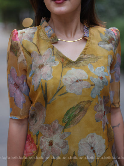 Studio Mustard Floral Organza Top