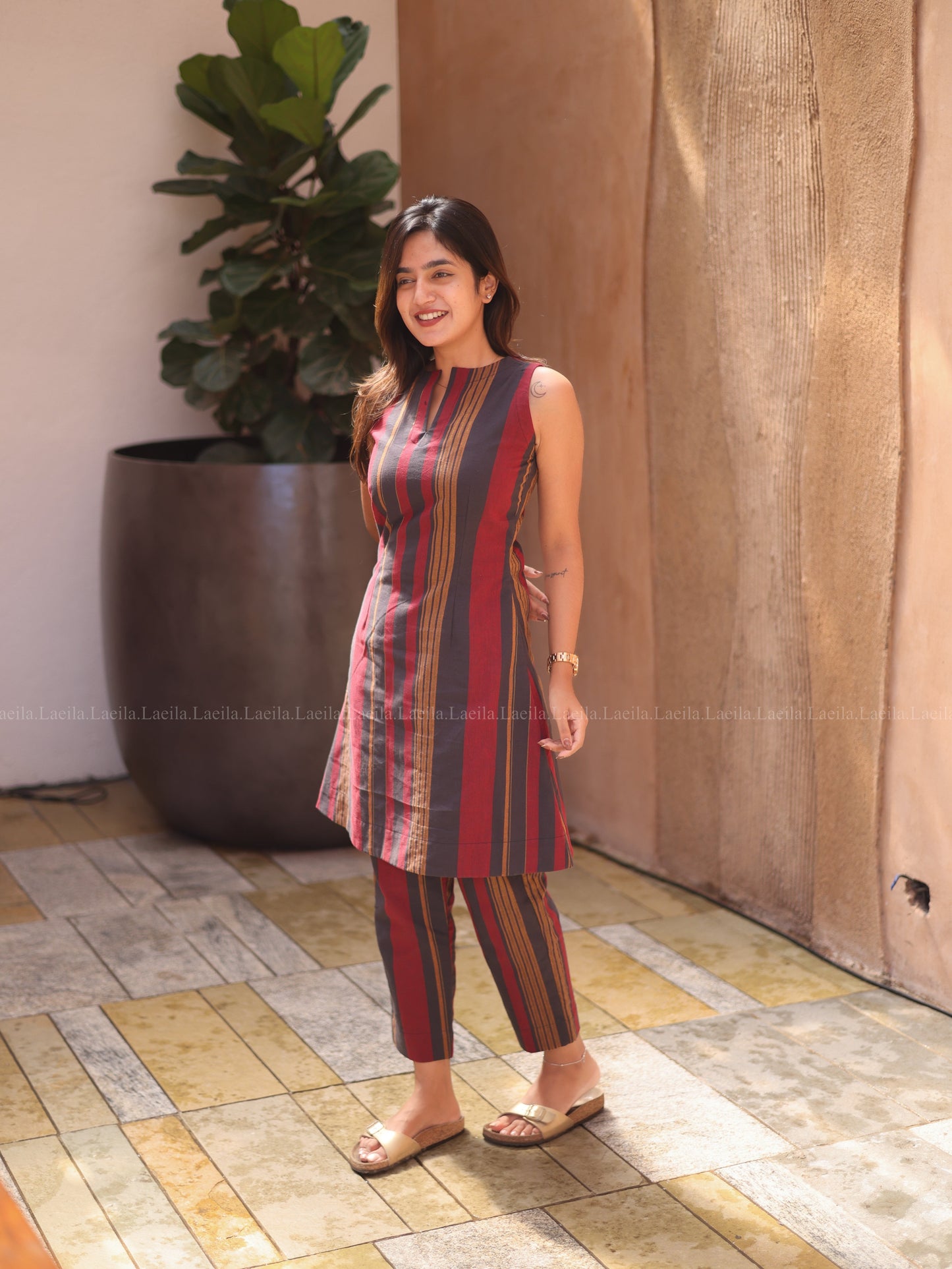 Studio Striped Cotton Co-Ord Set