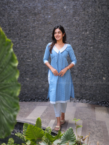 Studio Powder Blue Dotted Co-Ord Set