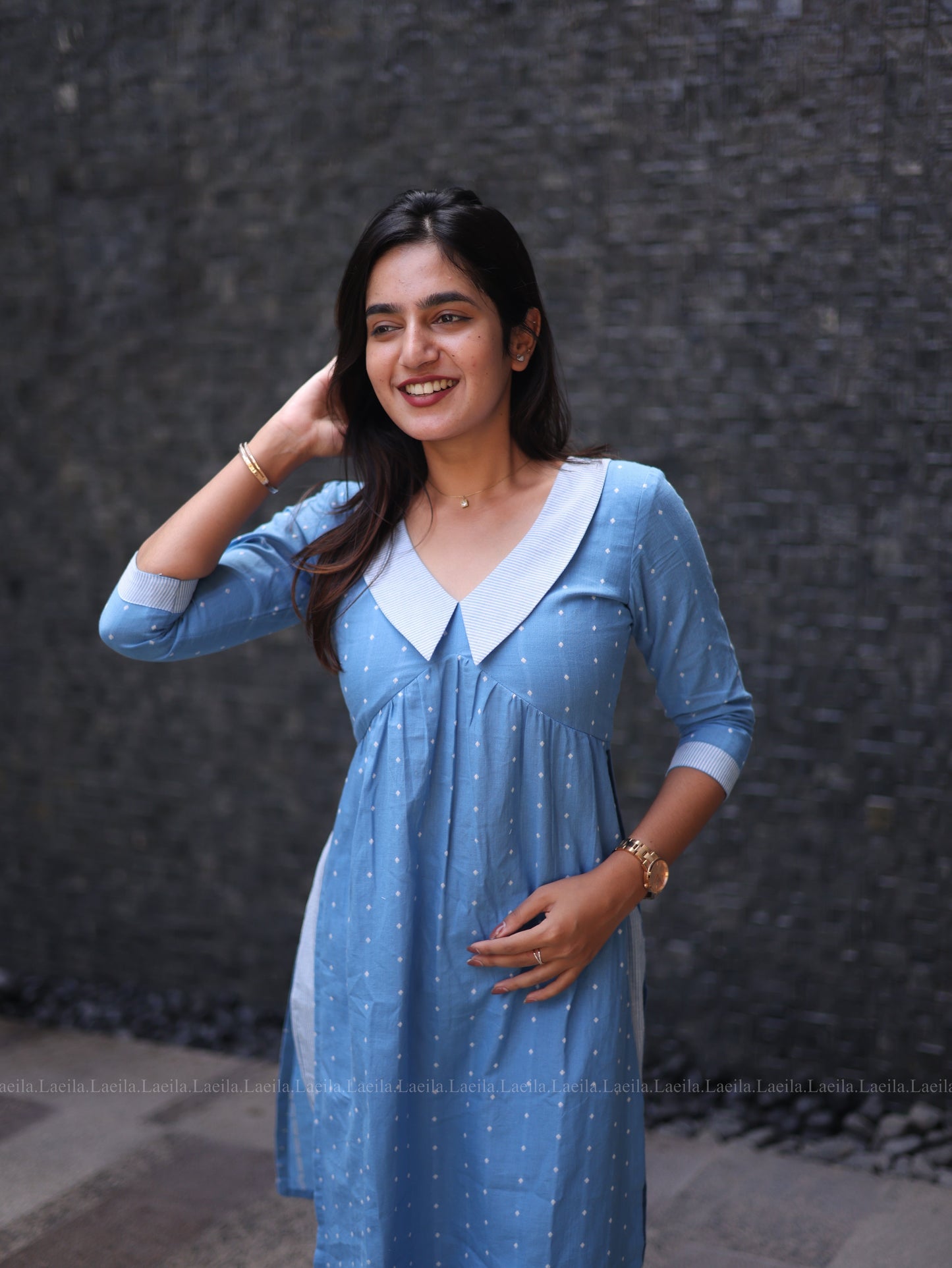 Studio Powder Blue Dotted Co-Ord Set