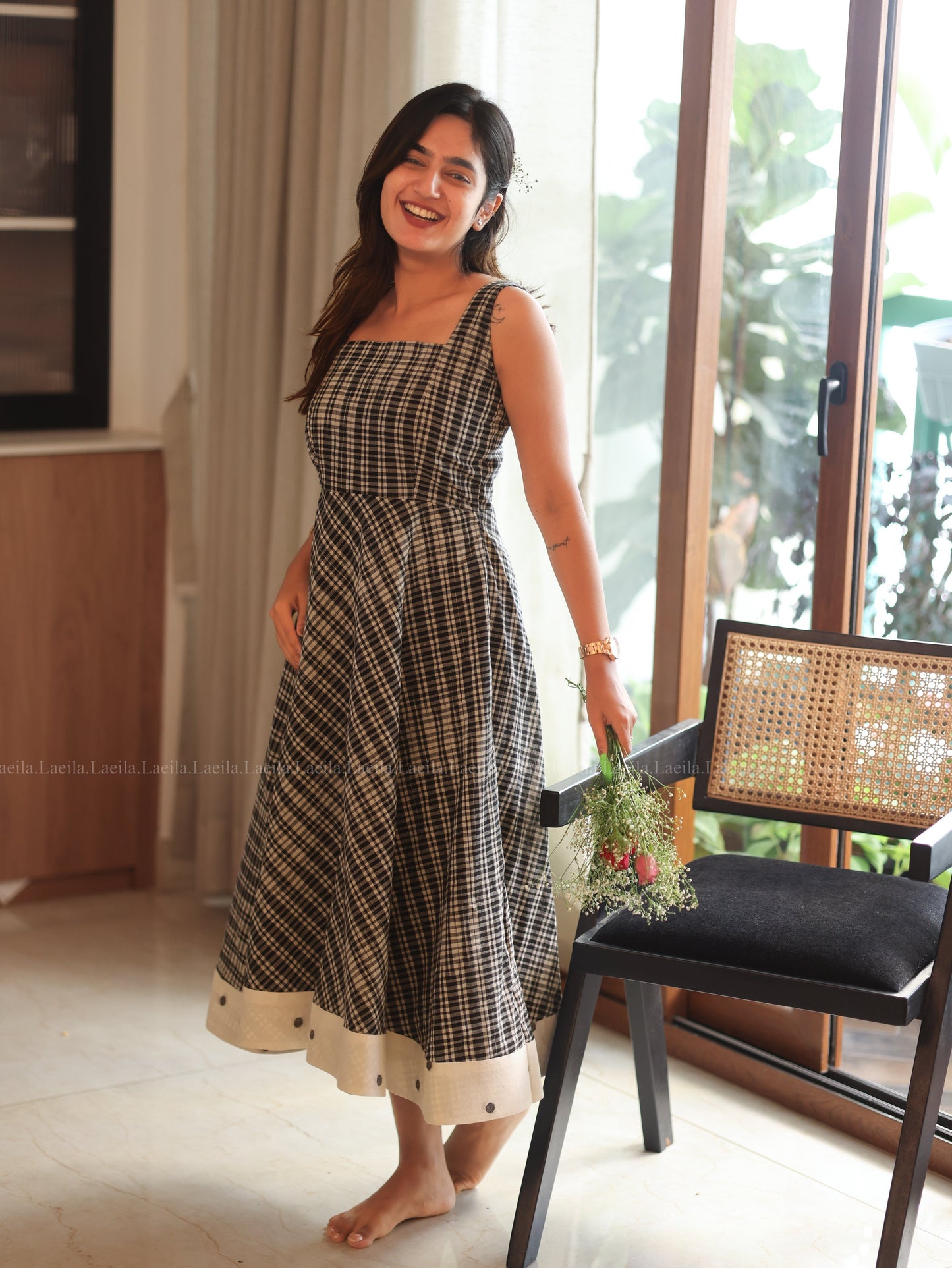 Studio Black Checkered Dress