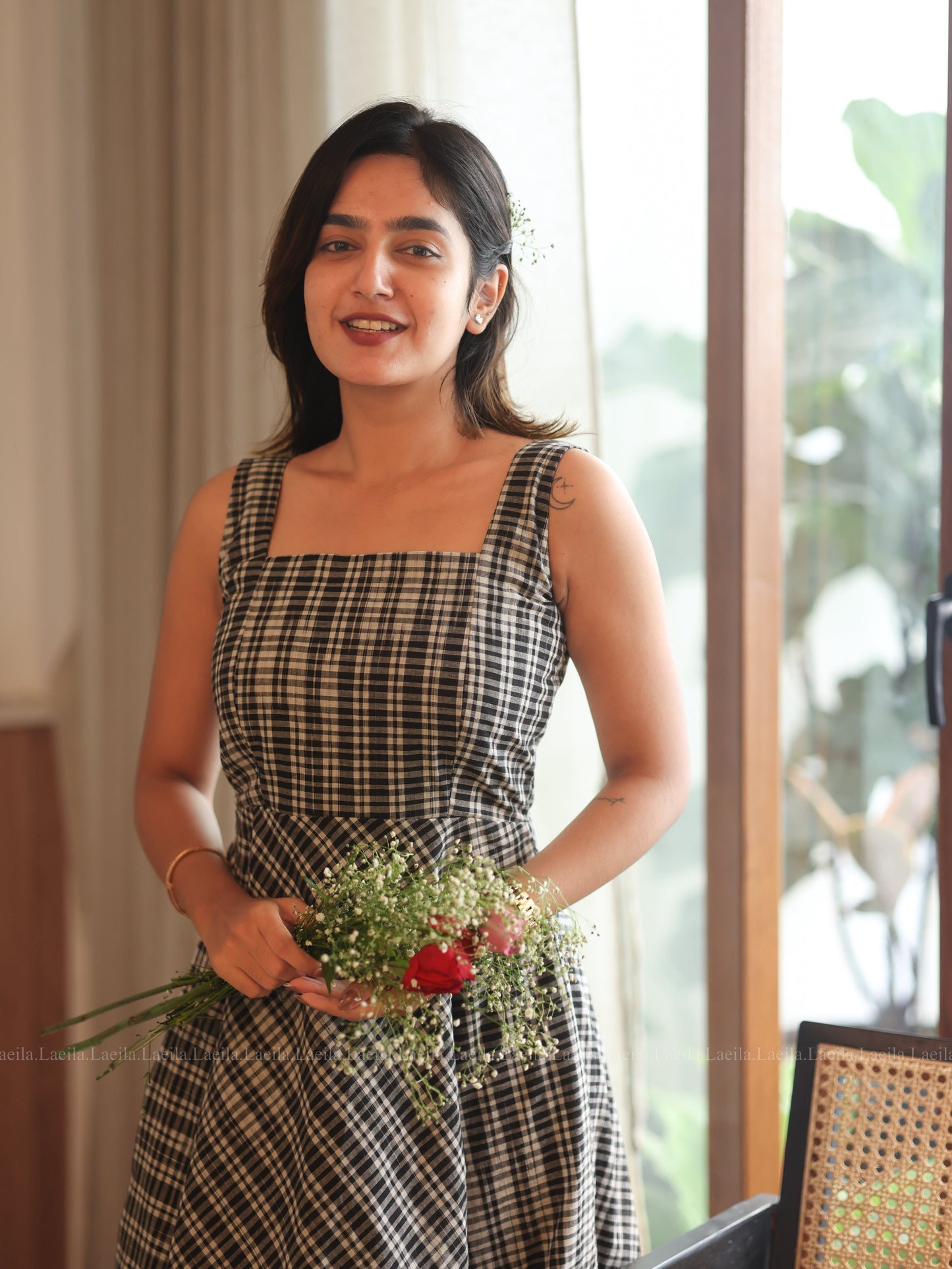 Studio Black Checkered Dress