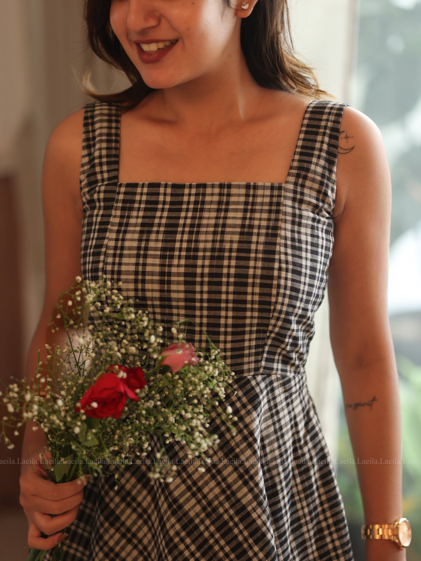 Studio Black Checkered Dress