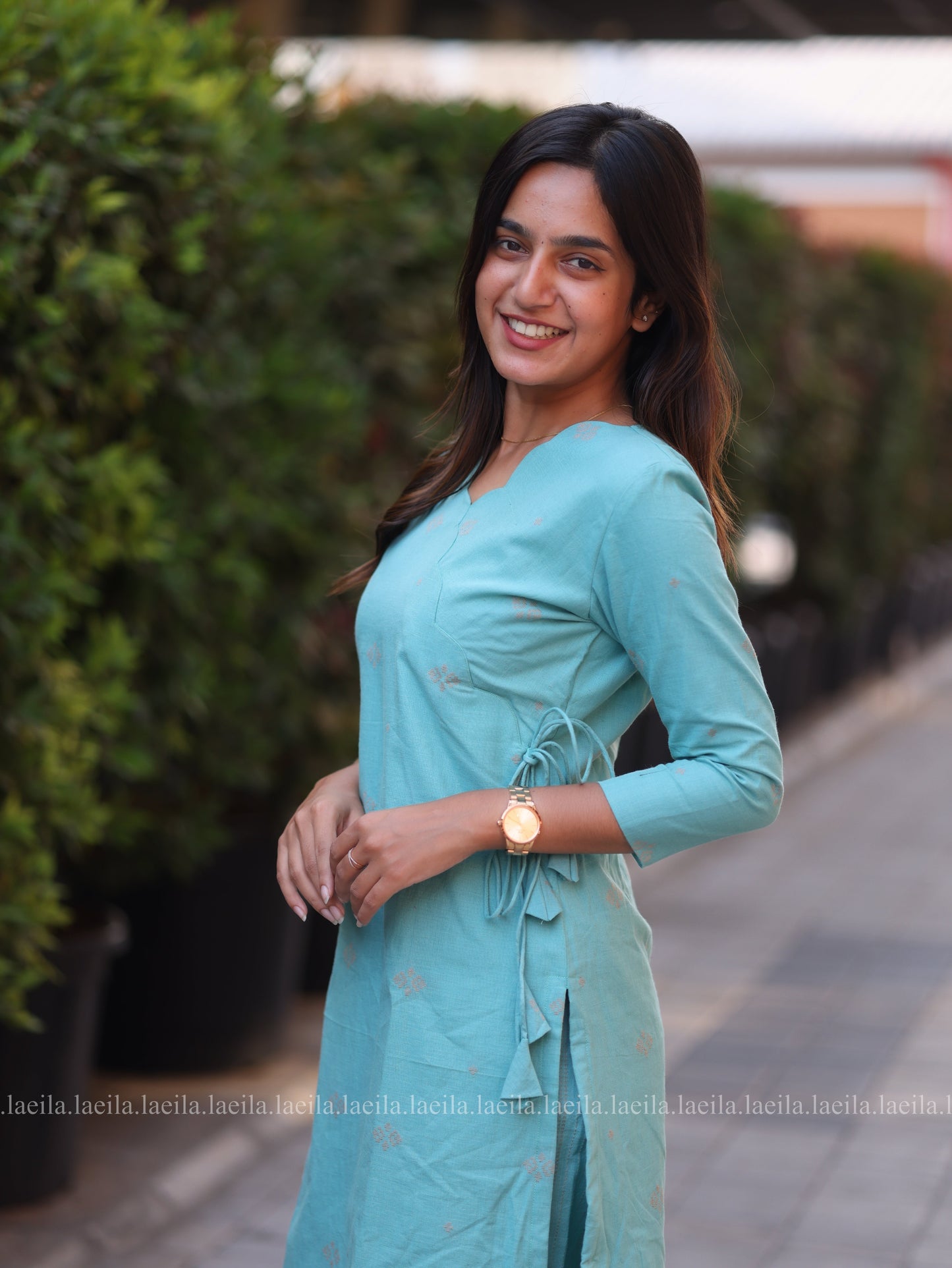 Studio Sky Blue Scallop Meera Cotton Co-Ord Set