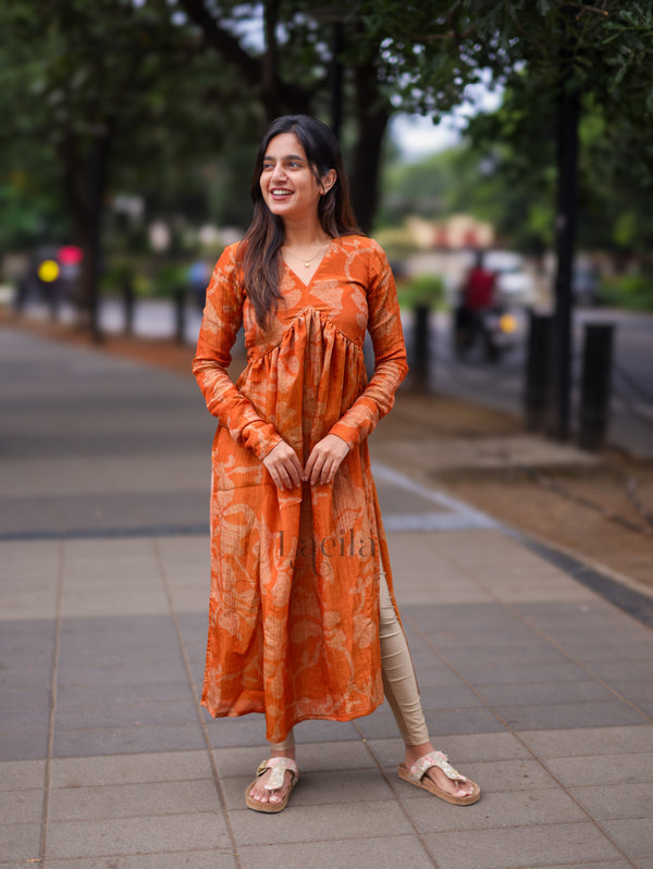 Studio Rust Orange Alia Cut Top