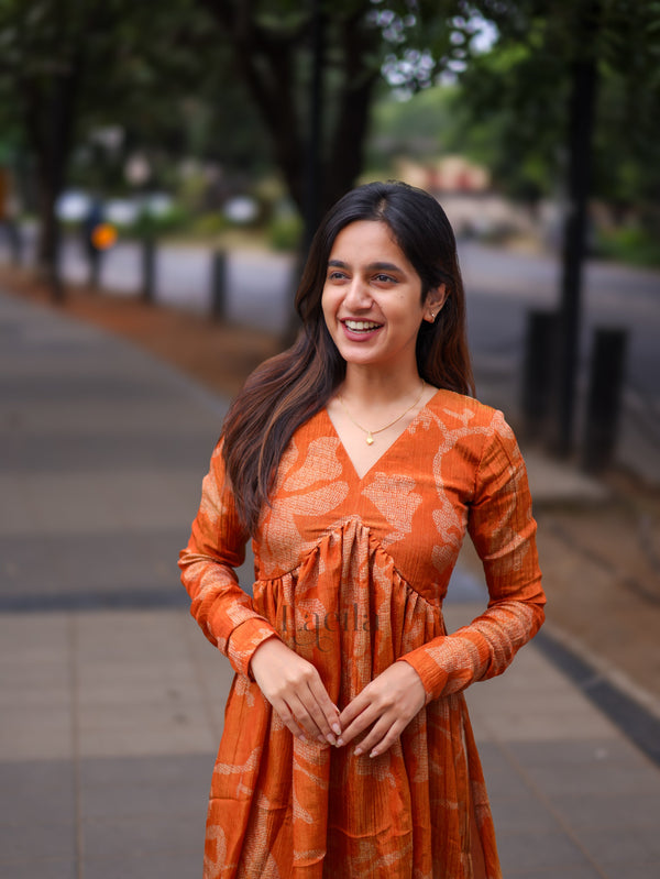 Studio Rust Orange Alia Cut Top