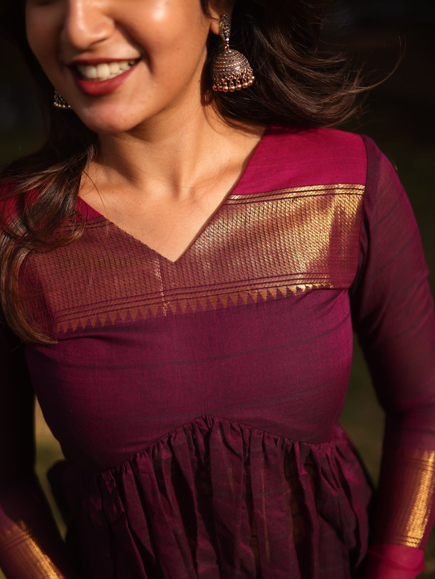 Studio  Wine Kanchi Cotton Alia Cut Set