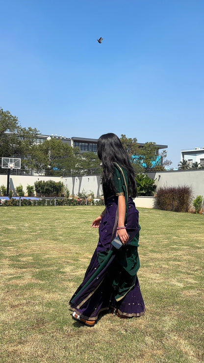 Studio Purple With Green Half Saree
