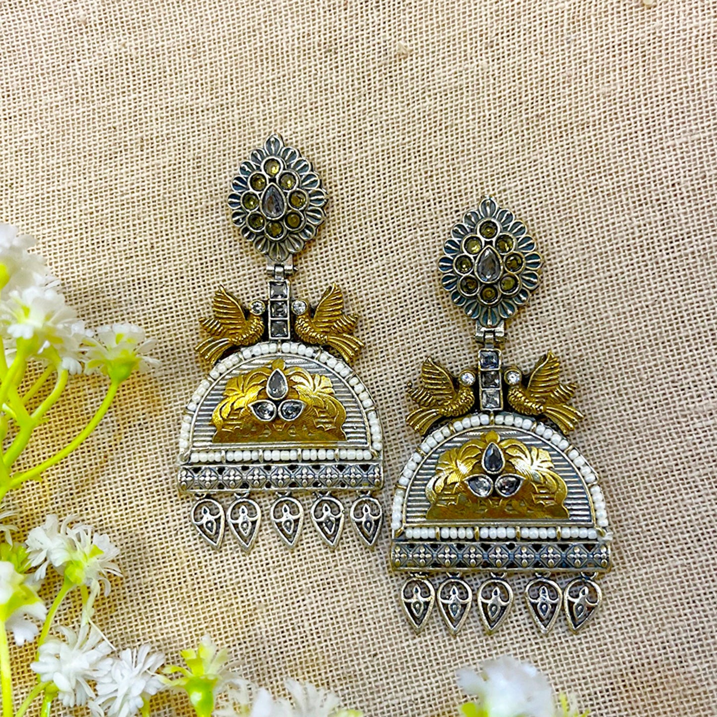 Dual Tone Earrings 