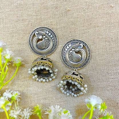 Dual Tone Jhumka earrings