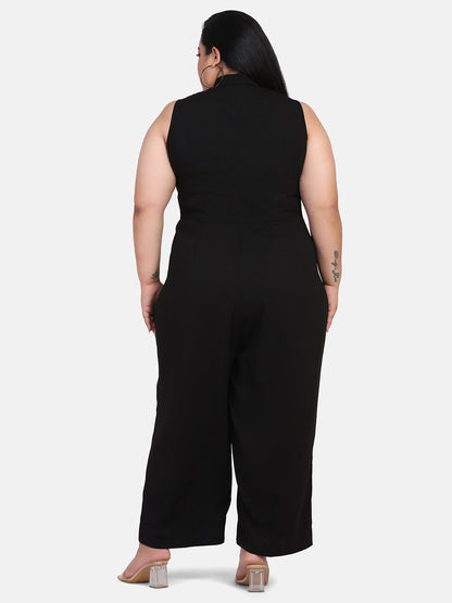 Poly Crepe Jumpsuit - Black