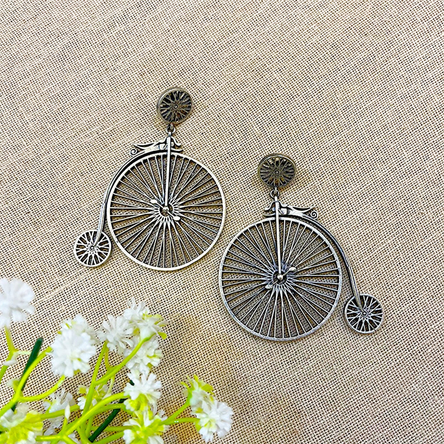 big oxidised earrings